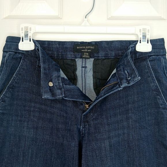 BANANA REPUBLIC Women’s Dark Wash Trouser Jeans Size 27/4 Classic Versatile - Picture 5 of 11